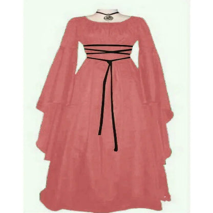 Women Fashion Vintage Style Women Medieval Gothic Dress Floor Length Women Cosplay Dress Retro Long Gown Dress