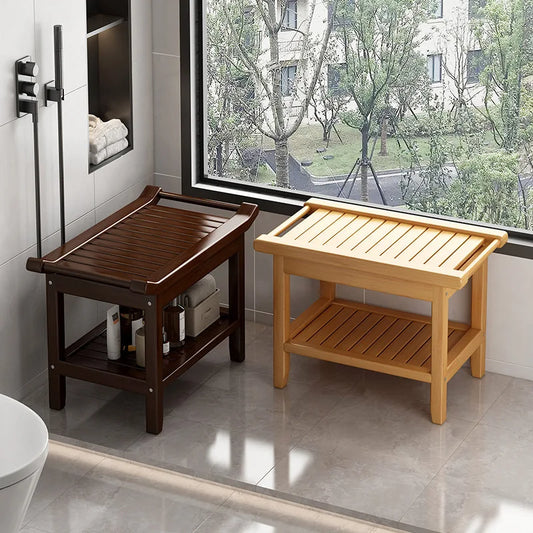 Bathroom stool, bath stool, Nanzhu bath stool, non-slip and waterproof, shoe change stool