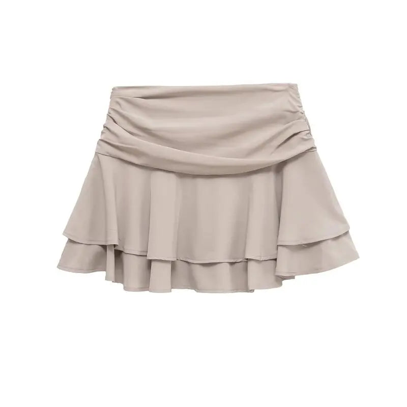 Casual Summer 2025 Women's Midi Skirt with Lace Hemline in Tee Colors A-Line Silhouette Slim Fit Sle for Casual Ocns