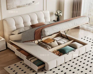 Bedroom Unique Bed Aesthetic Upholstered Frame French Lounge Bed Double Headboards Muebles Para El Hogar Home Accessories