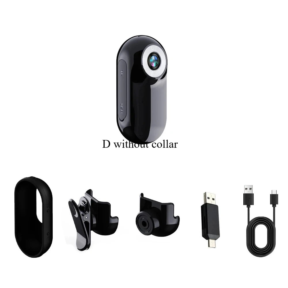 Action Camera Pet Collar Mini Camera Lightweight 0.96in HD Rechargeable Cam for Cat Outdoor Wide-angle Records Video Accessories