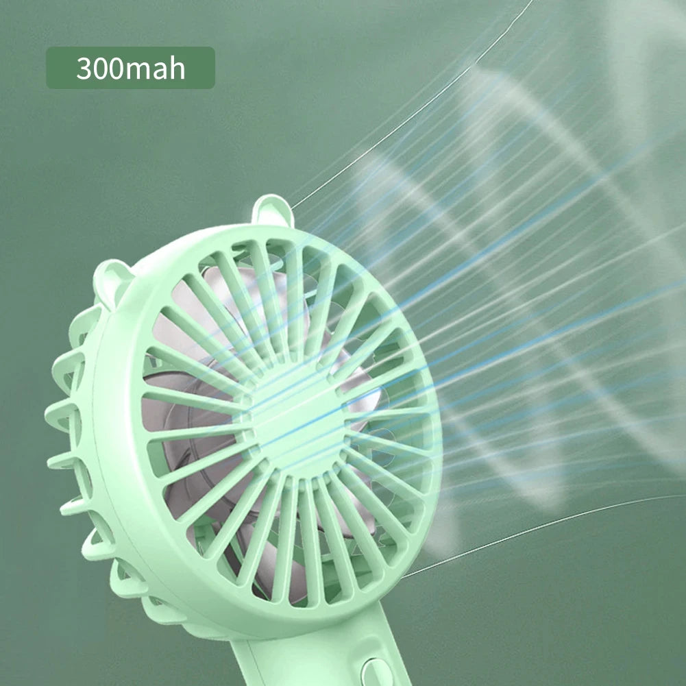 Portable Handheld Fan Mini USB Rechargeable Fan Cute Desktop Cooling Small Silent Fan Adult Children Outdoor Dormitory Travel