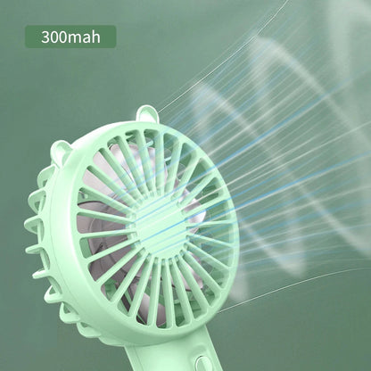 Portable Handheld Fan Mini USB Rechargeable Fan Cute Desktop Cooling Small Silent Fan Adult Children Outdoor Dormitory Travel