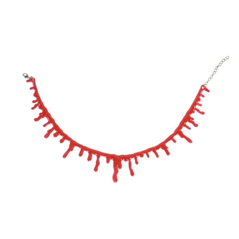 2025Halloween Blood Necklace Horror Blooddrop Necklace Vampire Dark Blood Necklace Haunted House Personality Bleeding Necklace