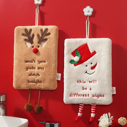 Christmas Hand Towels Kitchen Cloth Housewarming Gifts Christmas Decoration Dish Towel sfor Home Holiday Xmas ﻿Cloth Man Woman