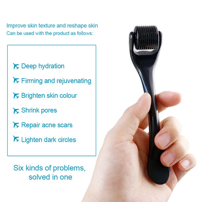 DRS 540 Dermaroller Facial Skin Care Titanium Derma Roller Micro Needle Roller for Hair Regrowth Beard Growth Face Beauty Device