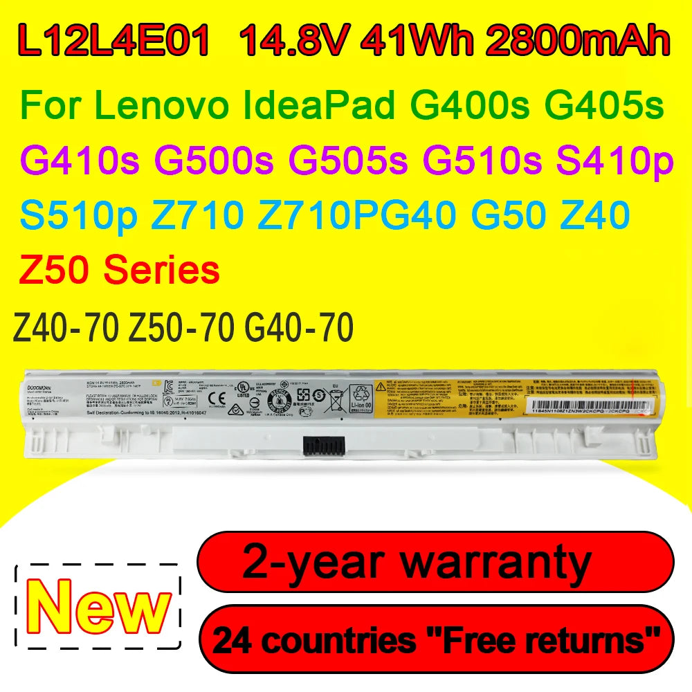 New L12M4E01 L12S4A02 Laptop Battery For Lenovo Z50-70 Z50 G505S G400S Z40 Z50 G40-45 G50-30 G50-70 G50-75 G50-80