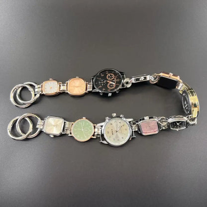 Designer Luxury Saddle Bag Women 2025 New In Fashion Chic Metal Watch Strap Shoulder Bag Trend Graffiti Novelty Female Bags