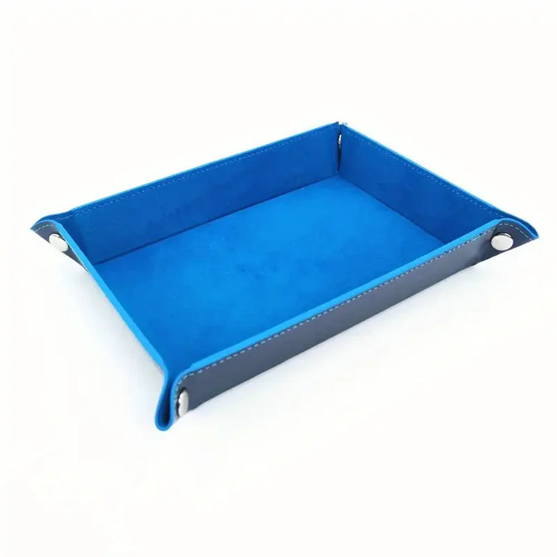 Foldable game dice tray flannel storage box four-corner tray