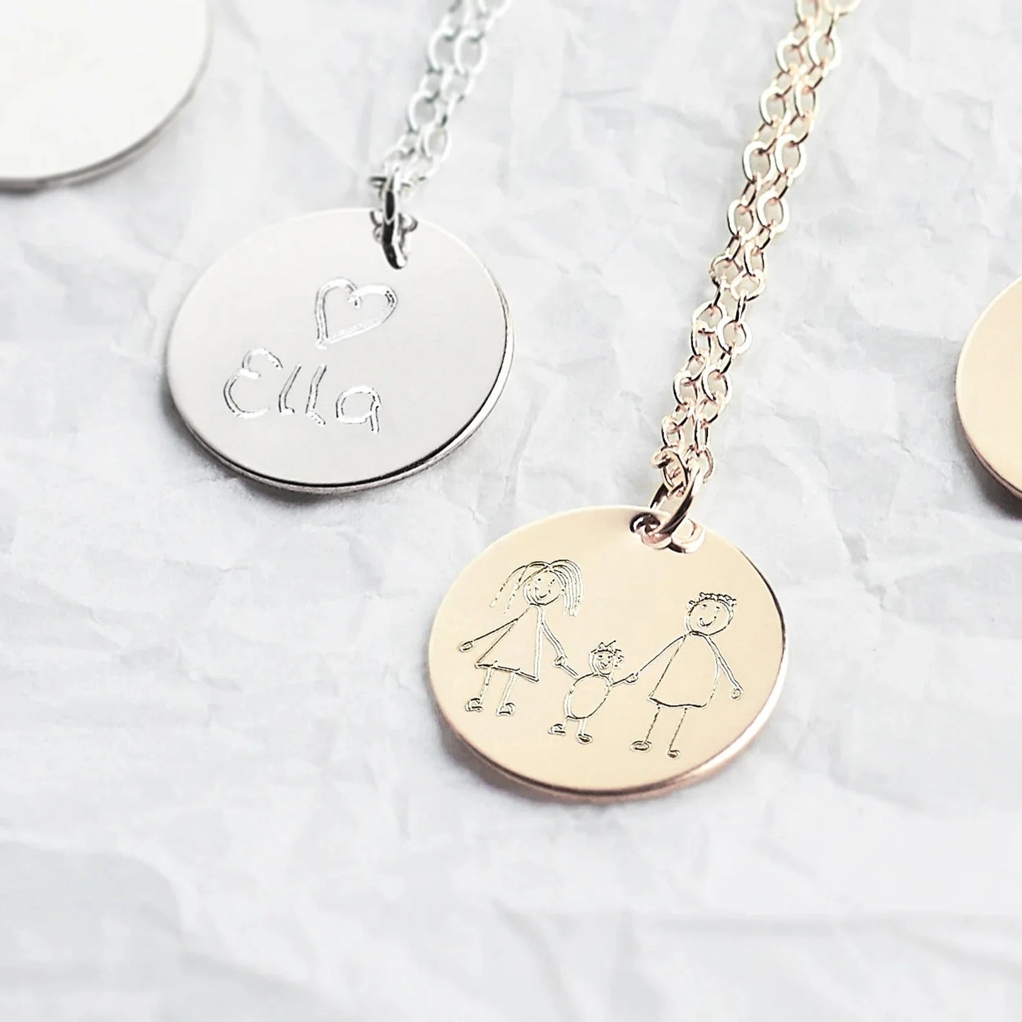 Child’s Drawing Necklace Personalized Drawing Necklace Kid's Handwriting Necklace Child’s Drawing Necklace Gift for Mom
