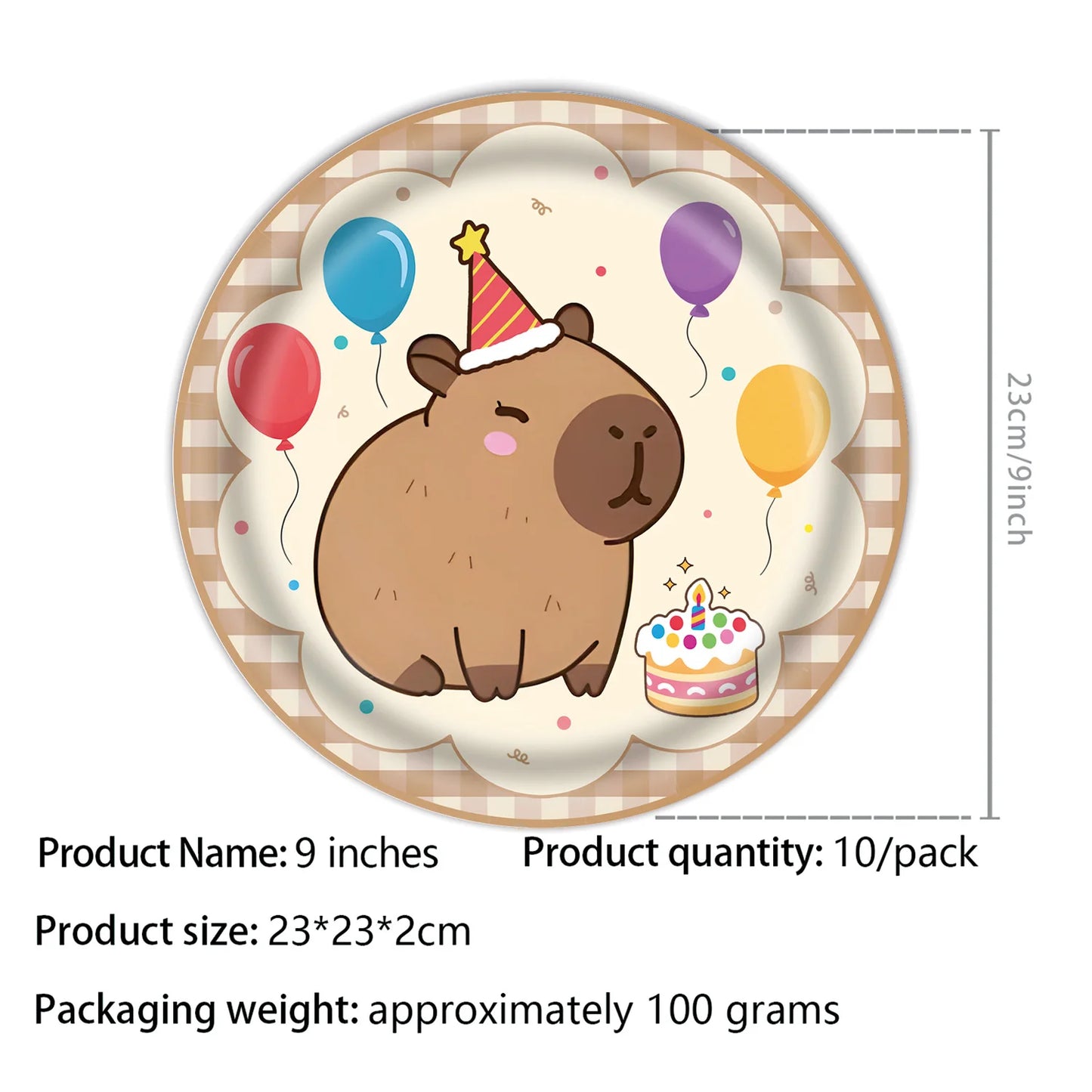 Cute Capybara Birthday Decorations Balloons Backdrop Tablecloth Stickers Cups Plates for Baby Shower Kids Event Party Supplies