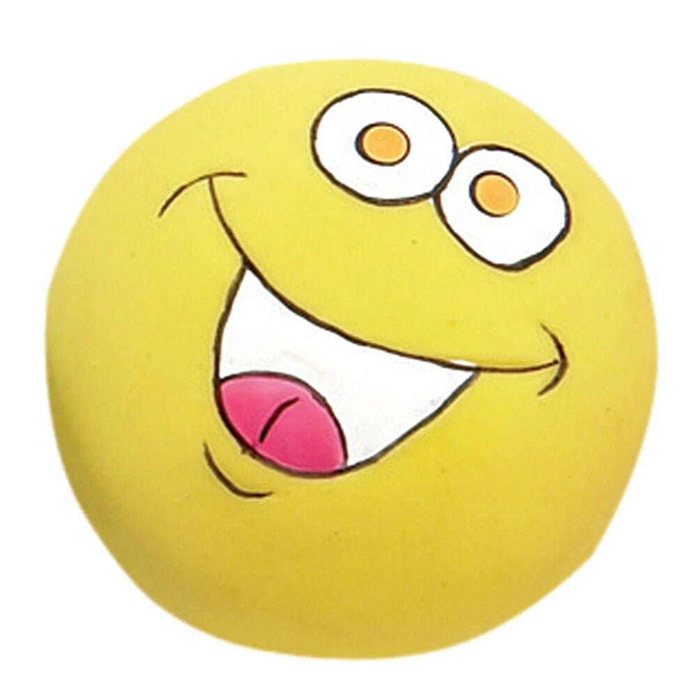 Rubber Dog Puppy Pet Play Squeaky Ball Chewing Toys With Face Fetch Bright Balls Dog Accessories Sounding Toy игрушки для собак