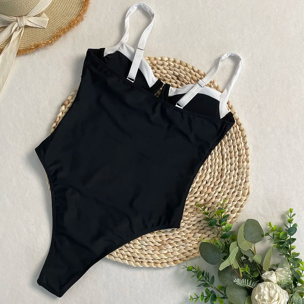 SERENECHIC 2025 Patchwork One-piece Swimsuit Women's Bathing Suit Strap Sexy Tight Bikini Set Brazilian Bottoms Summer Beachwear
