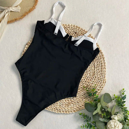 SERENECHIC 2025 Patchwork One-piece Swimsuit Women's Bathing Suit Strap Sexy Tight Bikini Set Brazilian Bottoms Summer Beachwear