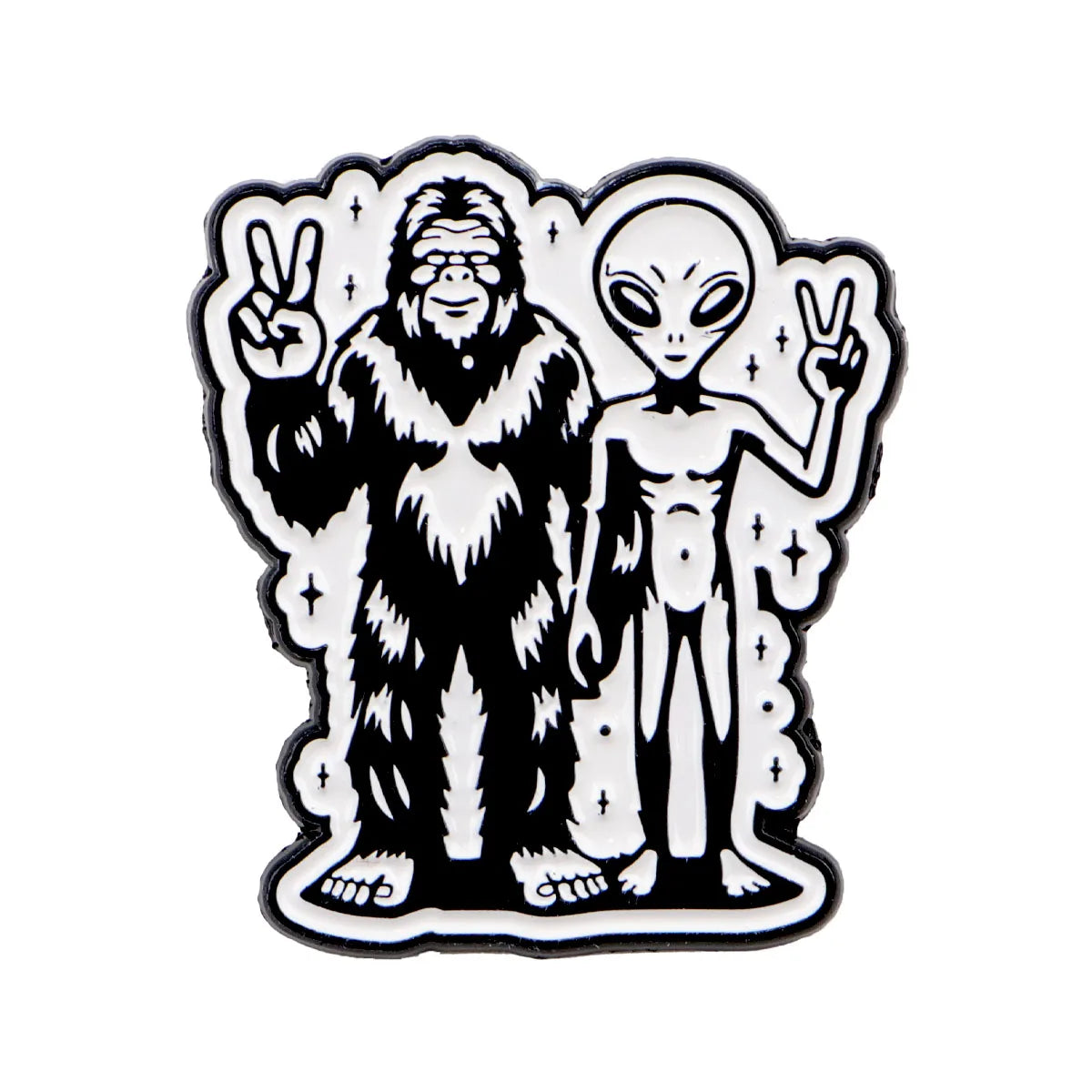 Funny Alien Enamel Pin Cartoon UFO Bigfoot Brooches for Clothes Badges on Backpack Bags Collar Hat Badge Lapel Pins Jewelry Gift