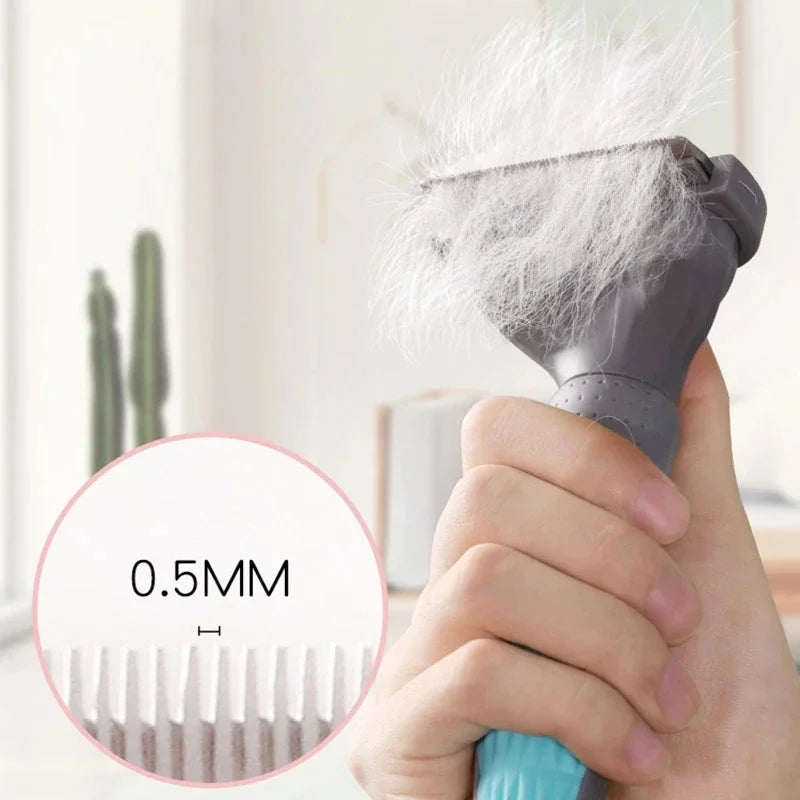 Pet Grooming Brush - Double Sided Shedding and Dematting Undercoat Rake Comb for Dogs and Cats,Extra Wide, Blue