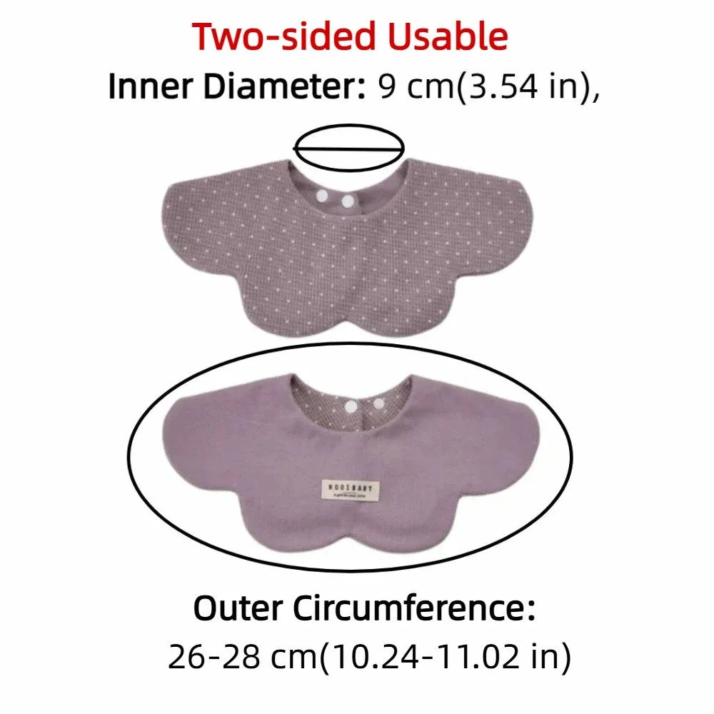 Easy To Wear Cartoon Baby Feeding Bib Two-sided Usable Cotton Baby Drool Bib Absorbent Washable Cute Saliva Towel Newborn Care