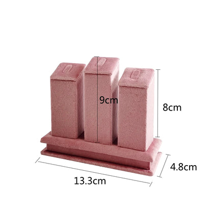 Pink Velvet Jewelry Organizer Trays Earrings Rings Holder Stud Ear Watch Bangle Storage Tray Jewelry Counter Jewelry Display