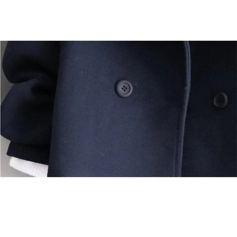 Fashionable Double Breasted Suit Collar Cardigan Wool Jacket Women's Coat 2025 Autumn and Winter New Women Clothing