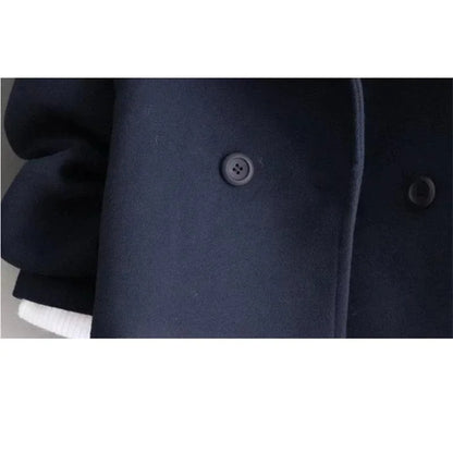 Fashionable Double Breasted Suit Collar Cardigan Wool Jacket Women's Coat 2025 Autumn and Winter New Women Clothing