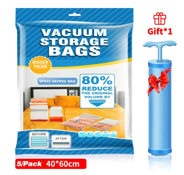 Vacuum Storage Bag Clothes Organizer Bag for Bedding,Pillows,Towel,Space Saver Travel Seal Packet With Valve Vacuum Bag Package