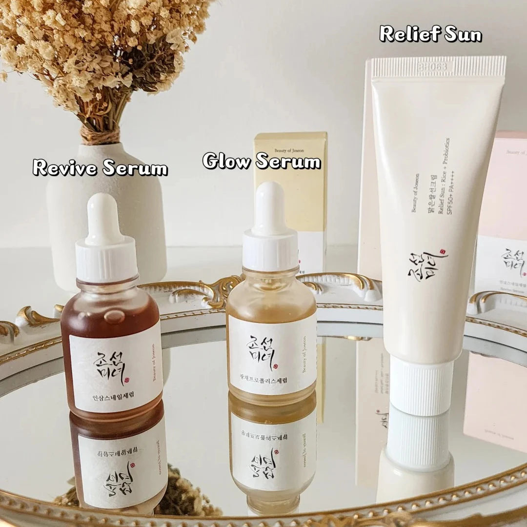 Korean Brand Refreshing Toner Moisturizing Face Cream Eye Cream Skin Essence Oil Rice Probiotic Skincare Set Sunblock Sunscreen