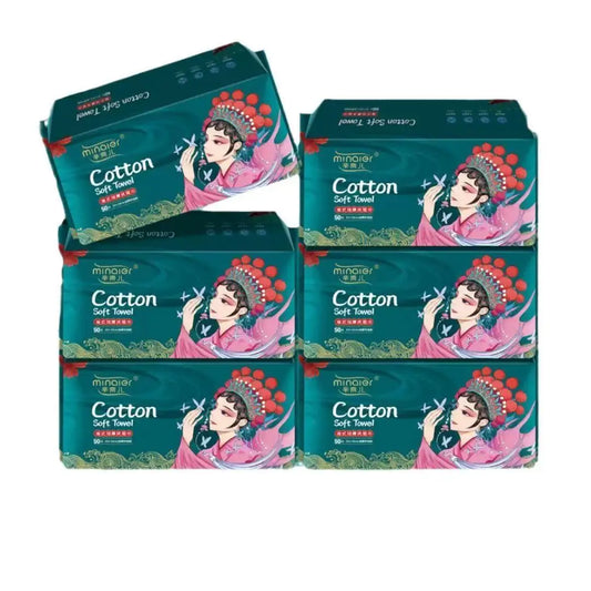 50sheets Disposable Face Towel For Washing Soft Cotton Dry Wipes Facial Cloths Towelettes For Washing And Drying Facial Tissue