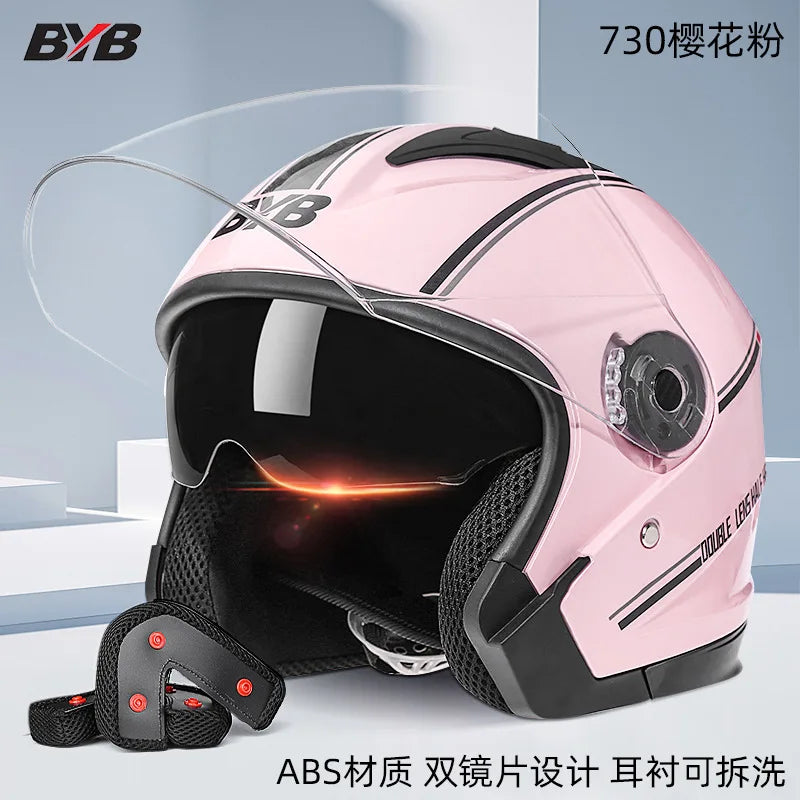 Electric Bike Motorcycle Helmet Four Season Dual Mirror Opening Helmet Anti fog헬멧반모Cascos Para Moto Casco Perro
