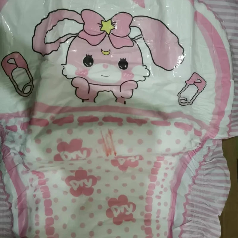 5pcs Extra Large Thick ABDL Adult Baby Disposable Diaper Pant Large Capacity Cartoon Pattern DDLG diapers No Reused Panties
