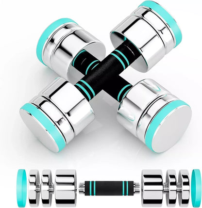 Adjustable Steel Dumbbells Barbell Dumbbell Set 2 Ultra-compact Dumbbells 5Kg / 10Kg / 15Kg for Home Gym Workout