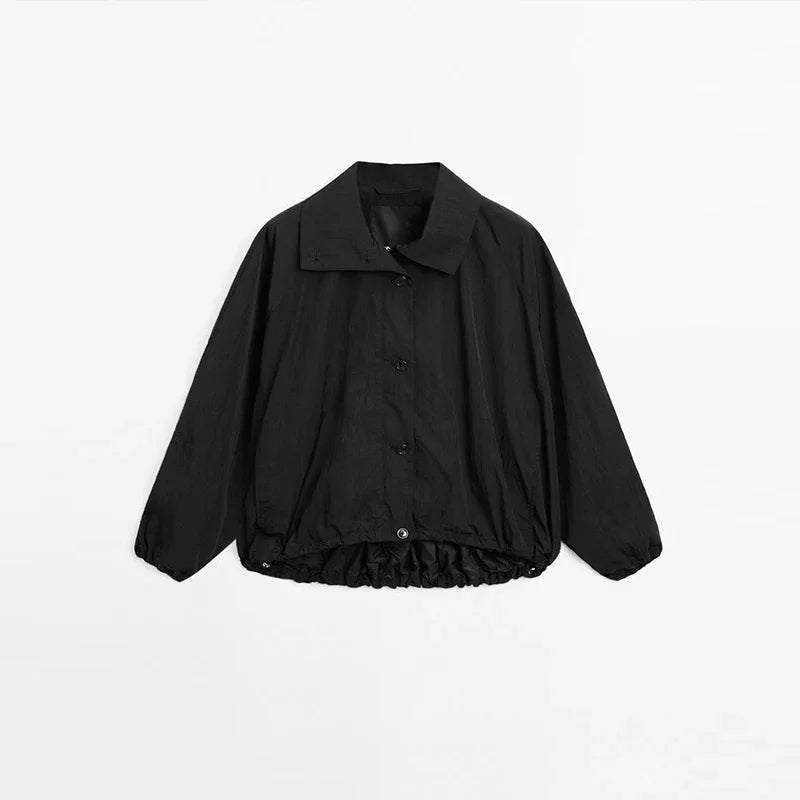 Casual Lightweight Jackets Women Solid  Zipper Single Breasted Long Sleeve Loose Coats Female 2025 Autumn Fashion Outwear Lady