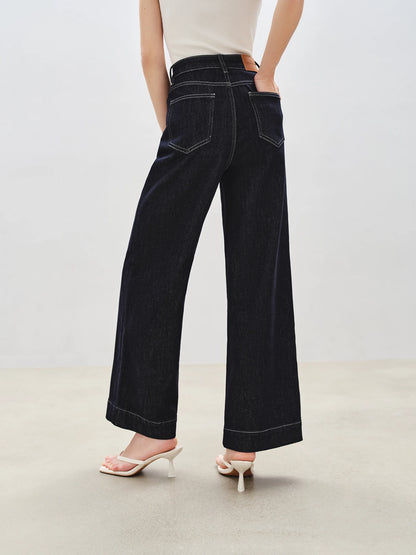 ZIQIAO Anti-fading Self-slimming Straight Jeans for Women 2025 New Slim Pants All-match Trousers