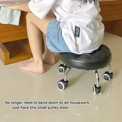 Universal Wheel Stool for Household Use, with Wheels for Wiping the Floor, Small Stool for Learning to Walk with Children