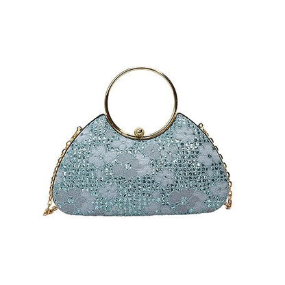 Fashion Polyester Fiber Evening Bags Elegant Chain Shoulder Bag Clutch Handbag Women