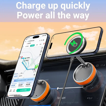 Magnetic Wireless Charger Foldable Car Phone Holder 15W Fast Charging Car Charger Holder For iPhone 16 15 14 13 Car Mount
