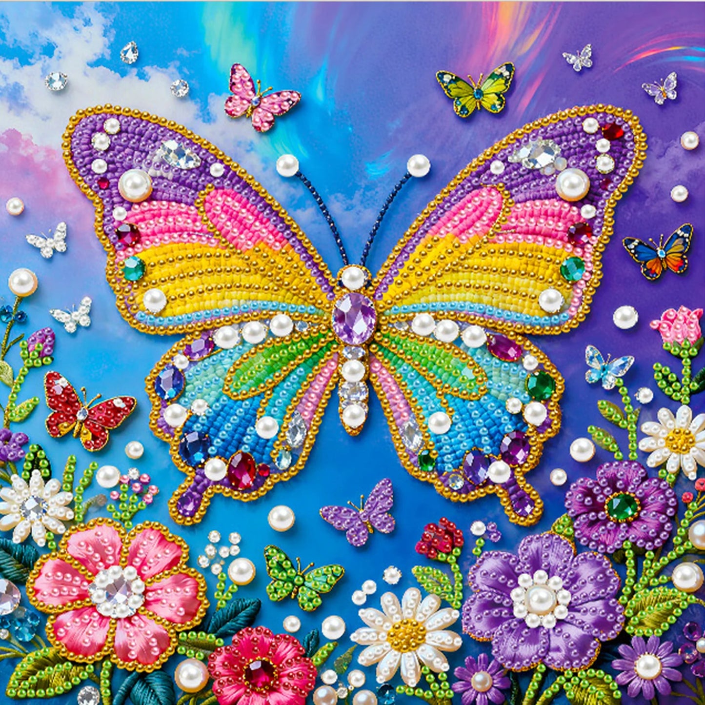 DIY Pearl Dot Painting for Adults Beginners Home Wall Decor Pearl Gem Paintings Picture Arts Craft 25x25cm With Frame