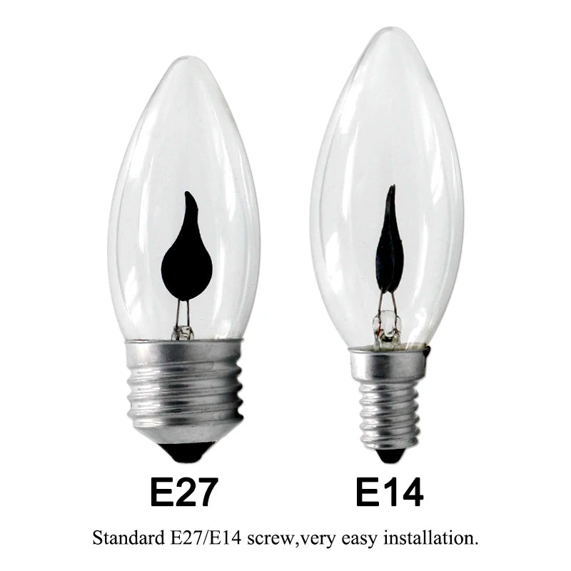 4/10/20Pcs Edison Led Candle Light Bulb Flicker Flame E14 E27 LED Flame Effect Bulb Retro For Home Decor Energy Saving Lamp