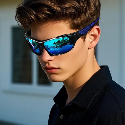 Polarized Sunglasses Men Comprehensive Protection Sun Glasses Comfortable Lightweight Frame Sport Eyeglasses for Driving Fishing
