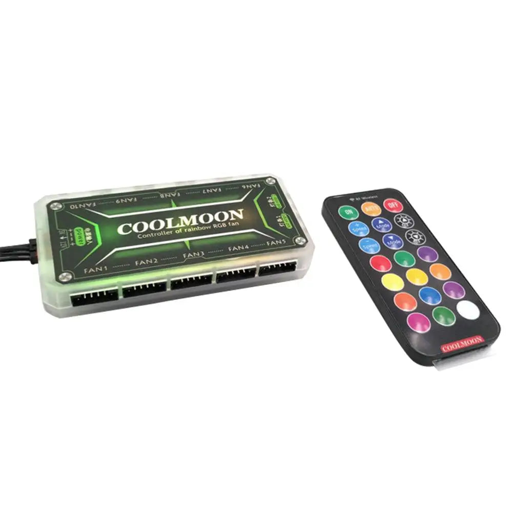 COOLMOON RGB Light Remote Controller DC 12V 5A LED Color Intelligent Controller LED Power Light-Emitting Side Panel for Desktop