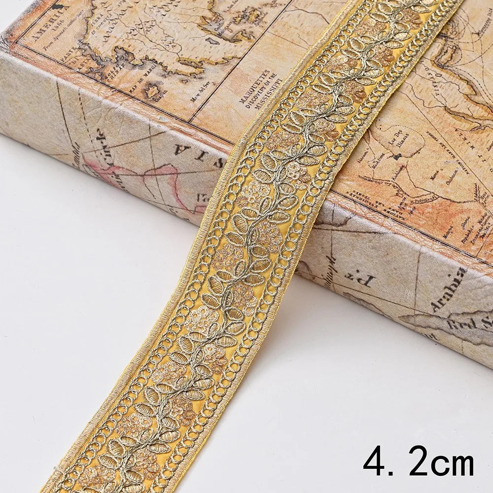 Lace Trim DIY Garment Accessories, Embroidery Fabric Ribbon, 1 Yard