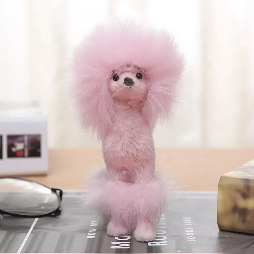 Plush Toys Photography Props Living Room Decoration Desk Ornaments Poodle Figurines Simulation Dog Miniature Figurines