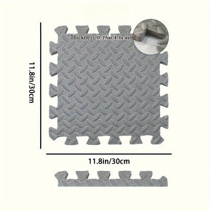30*30cm Sports Gym Mat Protection EVA Leaf Grain Floor Mats Yoga Fitness Non-Slip Splicing Rugs Thicken Shock Room Workout