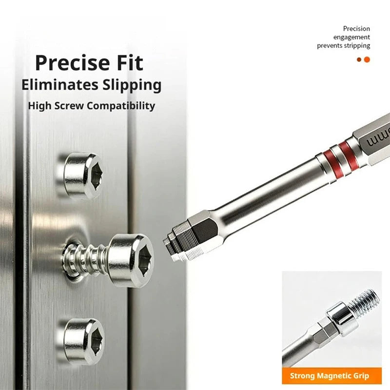Screwdriver Bits Set 3Pcs With Magnetic Hex Shank Pagoda-shaped Design In Multiple Sizes For Electric Drills And Wrenches