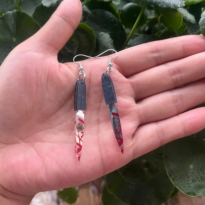 Exaggerated Cool Punk Knife Earrings,Halloween earrings, Knife Earrings, Horror Jewelry, Women Earrings, Gothic Jewelry