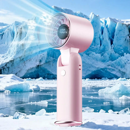Portable Handheld Fan 100-Speed Low Noise Turbine Air Blower Foldable 3600mah USB Rechargeable Personal Fan For Home Office
