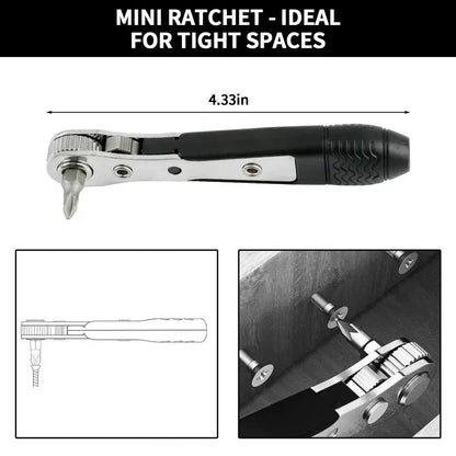 Screwdriver for Narrow Small Space Gap L-shaped Mini 36-tooth Ratchet Two-way Screwdriver Turning Right Angle