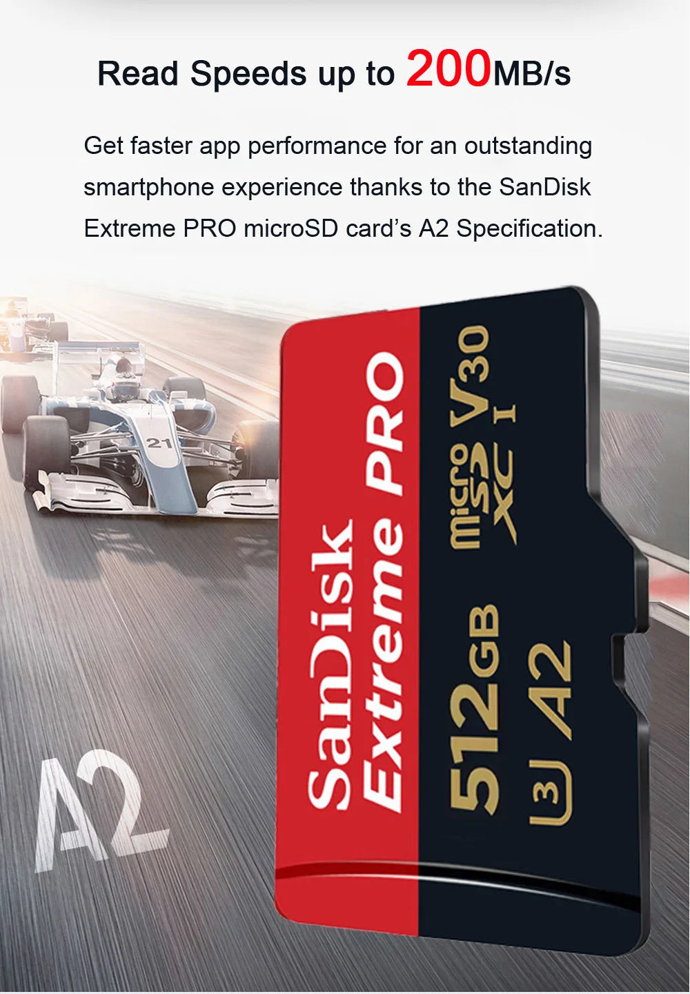 SanDisk Extreme PRO microSDXC UHS-I CARD 64GB 128G 256G 512GB 1TB Memory Card TF Card C10 V30 U3 4K UHD for action cameras drone