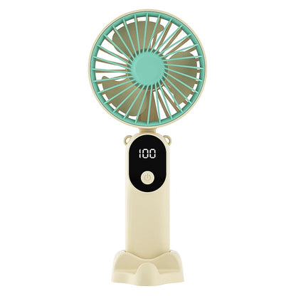 Portable Handheld Fan Mini USB Fan With 6 Speeds and Digital Display Foldable 3-in-1 Handheld Neck and Desktop Fan For Outdoor