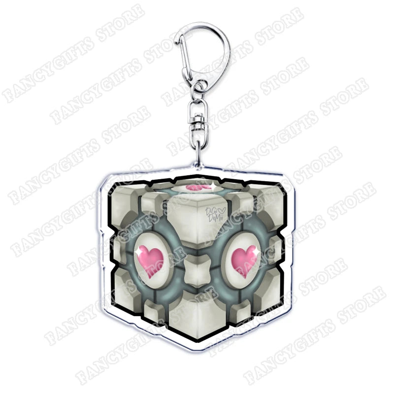 Popular Video Game Keychains for Accessories Bag Glados Aperture Laboratories Science Keyrings Jewelry Gamer Fans Gaming Gifts