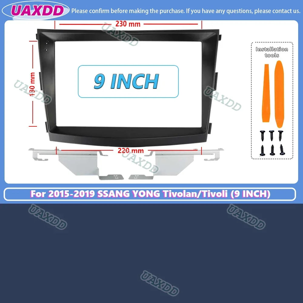 Cadre panneau for Ssangyong Tivoli Tivolan 2015-2019 kit mounting card Prada car accessory radio DVD GPS MP5 2Din 9 inches frame